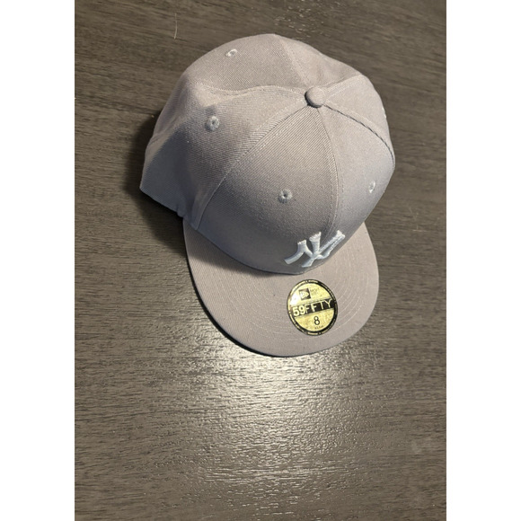 NWT New York Yankees New Era Fashion Color Basic 59FIFTY Fitted Hat, Gray 8 - Picture 6 of 7